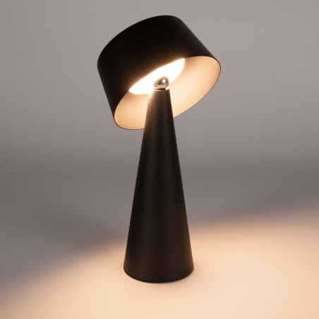 Meri Black Solar Rechargeable LED Table Lamp (3W)