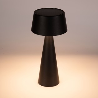 Meri Black Solar Rechargeable LED Table Lamp (3W)