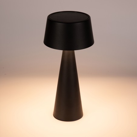 Meri Black Solar Rechargeable LED Table Lamp (3W)