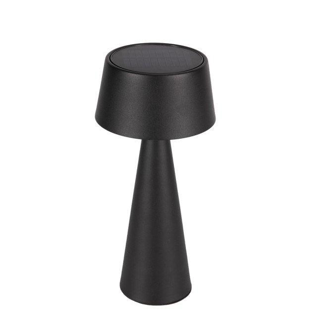 Meri Black Solar Rechargeable LED Table Lamp (3W)