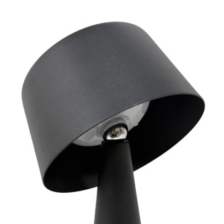 Meri Black Solar Rechargeable LED Table Lamp (3W)