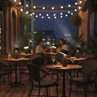 Meri Black Solar Rechargeable LED Table Lamp (3W)