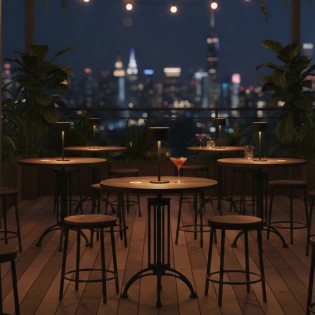 Meba Black Rechargeable LED Table Lamp (2W)