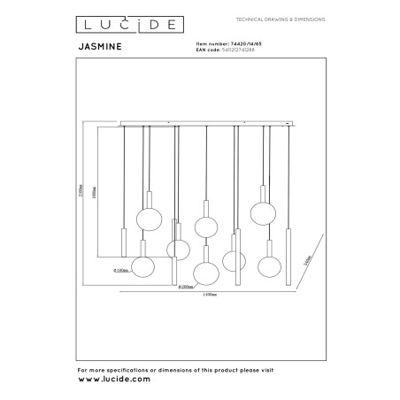 LED Hanging Lamp Jasmine (14x4.4W)