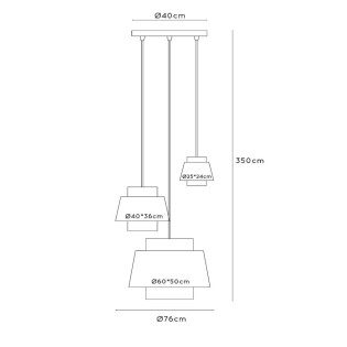 Lámpara colgante Tribute II (3 luces)