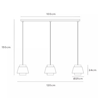Lámpara colgante Tribute I (3 luces)