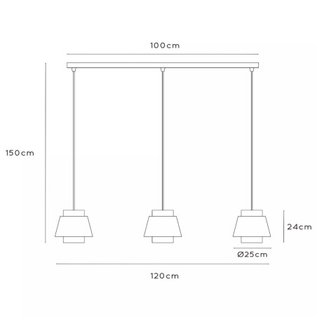 Lámpara colgante Tribute I (3 luces)