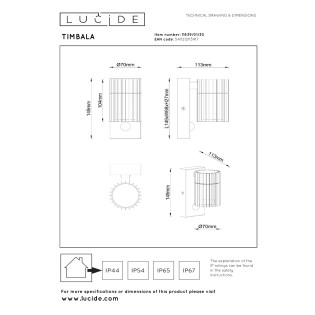 Aplique de exterior con sensor Timbala