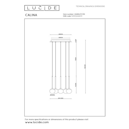 Calina LED Pendant Lamp (5x7.4W)