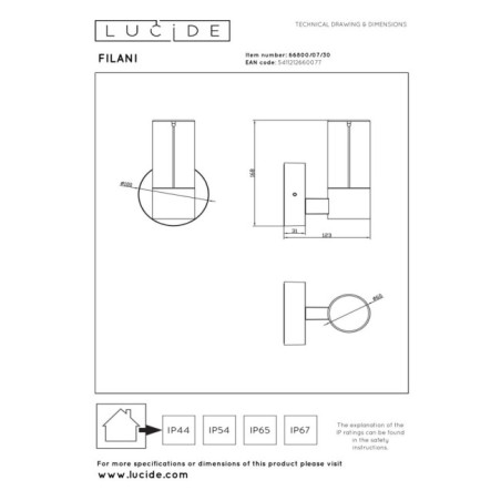 Filani Outdoor LED Wall Light (6.5W)