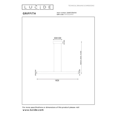 Griffith LED Pendant Lamp (33W)