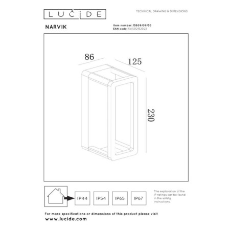 Outdoor LED Wall Light Narvik (9.2W)