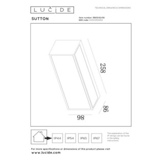 Sutton Outdoor LED Wall Light (1.5W)