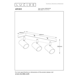 Ceiling track Amigo (3 lights)