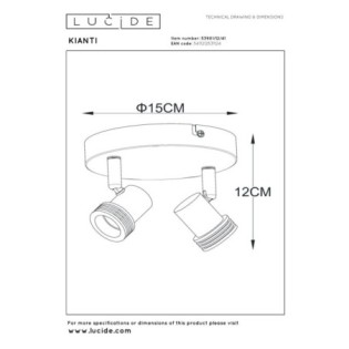 Regleta de techo Kianti (2 luces)
