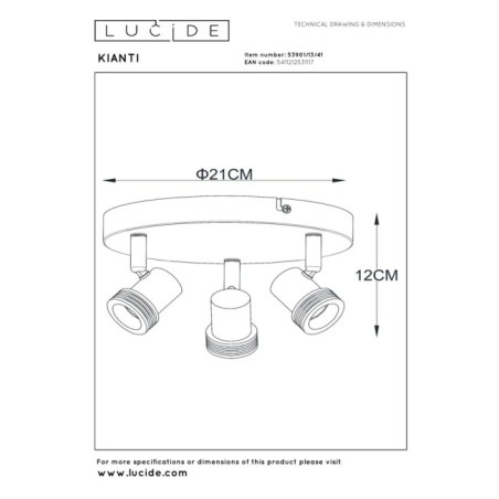 Kianti ceiling flush light (3 Lights)