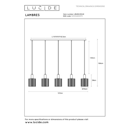 Lambres pendant lamp (5 lights)