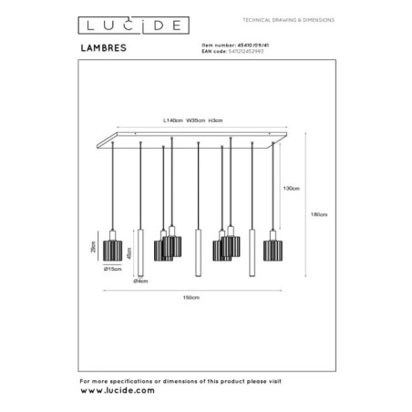 Lambres pendant lamp (6 lights)