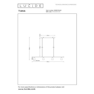 Lámpara colgante Tiana (4 luces)