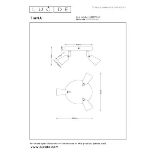 Regleta de techo Tiana (3 luces)