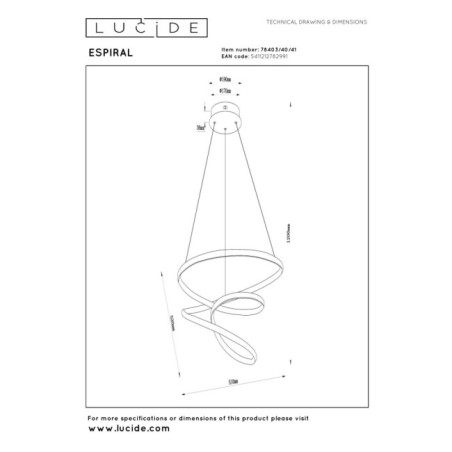 LED Spiral Ceiling Lamp (40W)