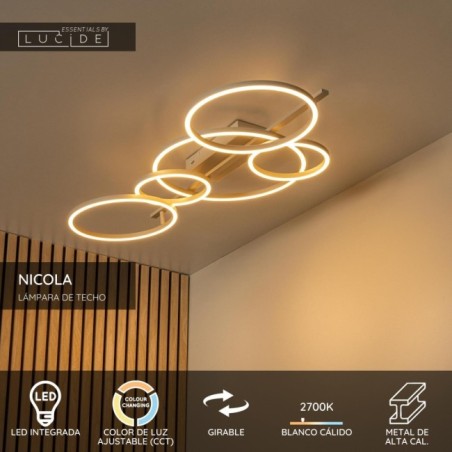 Nicola LED Ceiling Flush Light CCT (37W)