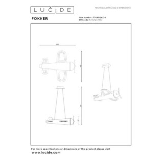 Children's LED pendant lamp Fokker (28W)
