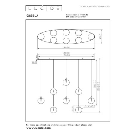 Gisela LED Ceiling Lamp (8x3.9W)