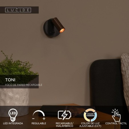 LED wall lamp with switch Toni (2W)