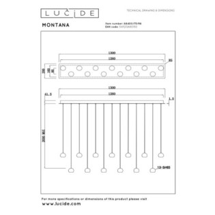 Montana LED Ceiling Lamp (13x5.7W)