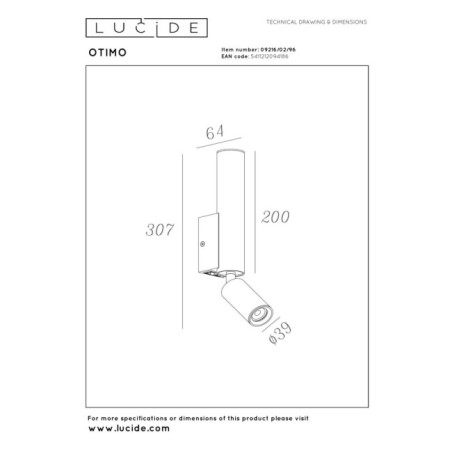 Aplique de pared Otimo (2 luces)