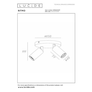 Regleta de techo Ritmo (2 luces)