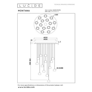 Montana LED Ceiling Lamp (16x5.7W)