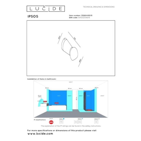 LED Wall Lamp for Bathrooms Ipsos (6W)