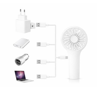 Bris White Handheld Fan, 3 Speeds