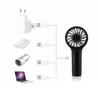 Bris Black Handheld Fan, 3 Speeds