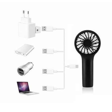 Bris Black Handheld Fan, 3 Speeds