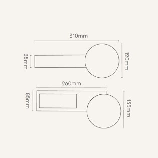 Bathroom wall lamp Verso Horizontal