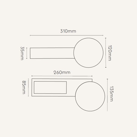 Bathroom wall lamp Verso Horizontal