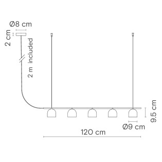 Ceiling lamp Rio 9 (5 lights)