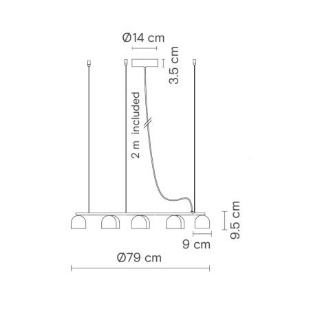 Ceiling lamp Rio (8 lights)