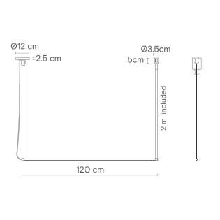 LED pendant Lamp René Horizontal Mono