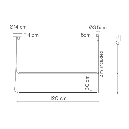 LED pendant Lamp René Horizontal Duo