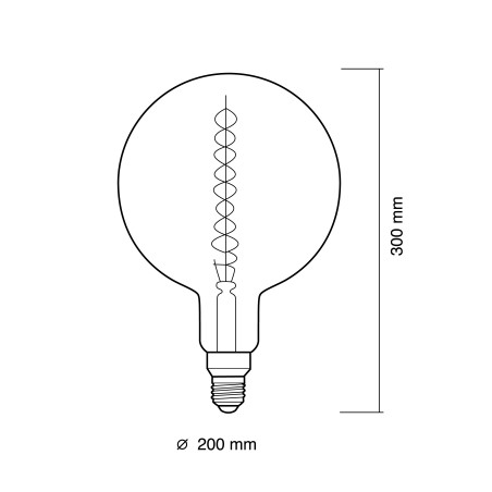 LED bulb E27 G200 Amber 2700K (12W)