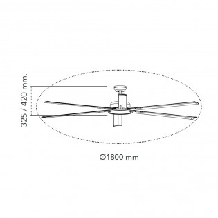 LED ceiling fan Avon 180cm. CCT Dim (20W)