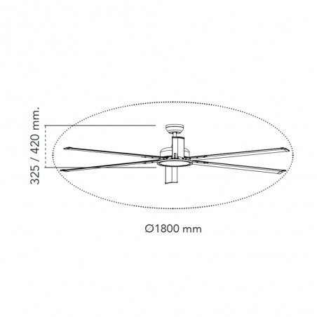 LED ceiling fan Avon 180cm. CCT Dim (20W)