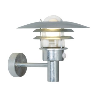 Lonstrup Galvanised Outdoor Wall Light with Sensor