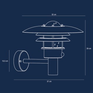 Lonstrup Galvanised Outdoor Wall Light with Sensor