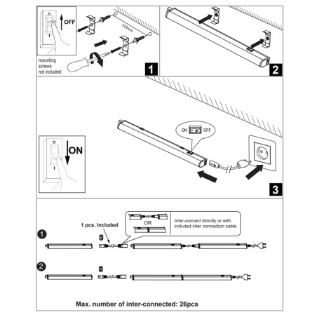 LED Under Cabinet with switch Latona 91 (12W)
