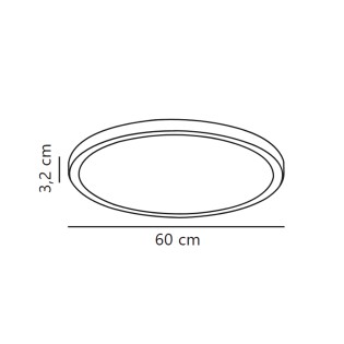 LED Ceiling Flush Light Oja 60 2700K Dim (28W)